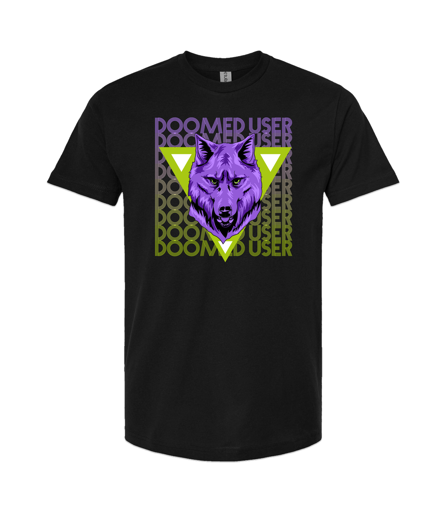 Doomed User - Wolf Purple - Black T-Shirt