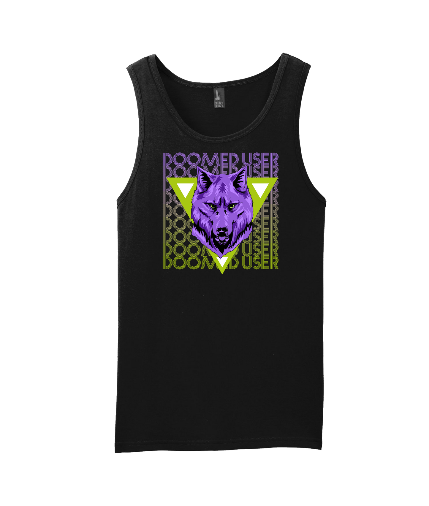 Doomed User - Wolf Purple - Black Tank Top