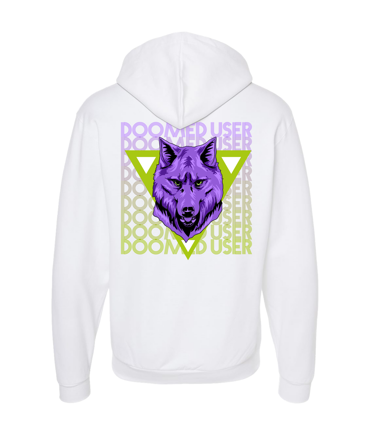 Doomed User - Wolf Purple - White Zip Up Hoodie