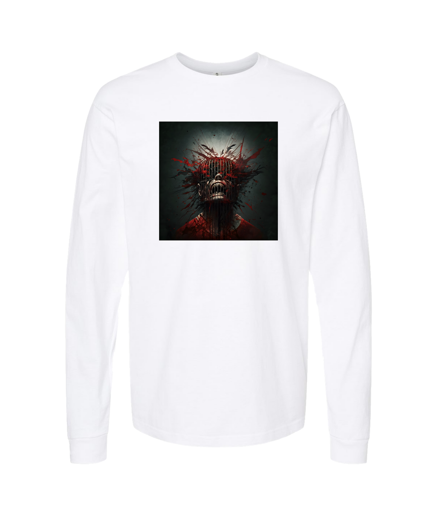 Doomed User - Exploding Head - White Long Sleeve T