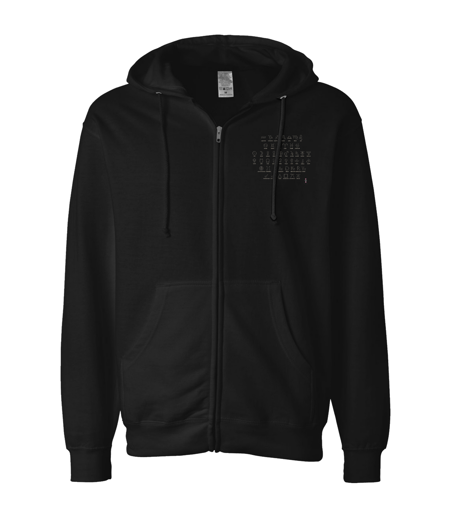 Da Vibe Shop - SYMBOLS - Black Zip Up Hoodie
