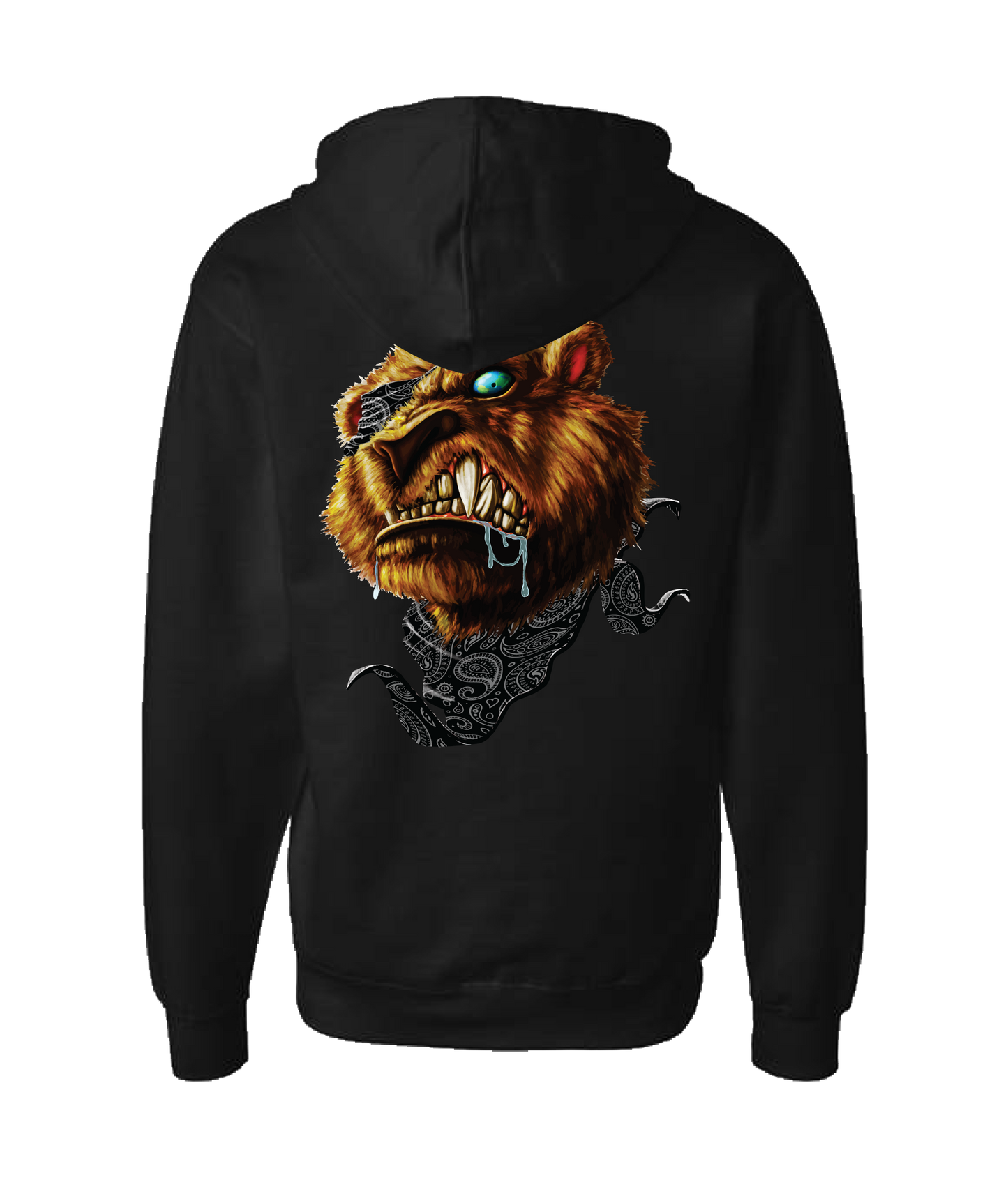 Eighty Gee - Black Bandana - Black Zip Up Hoodie