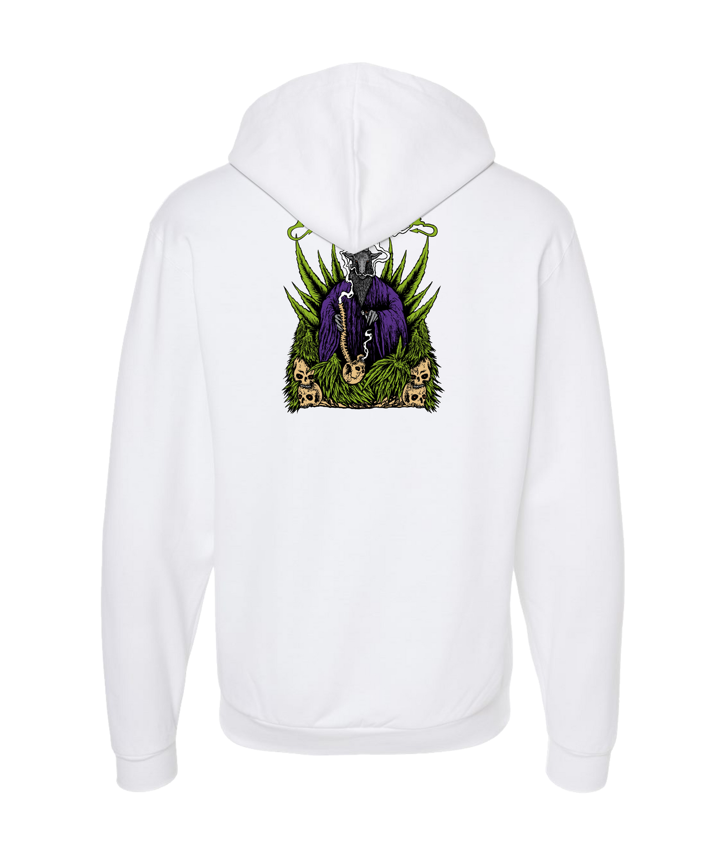 EvilLeaf - Evil Leaf Goat - White Zip Up Hoodie