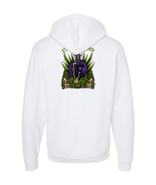 EvilLeaf - Evil Leaf Goat - White Zip Up Hoodie