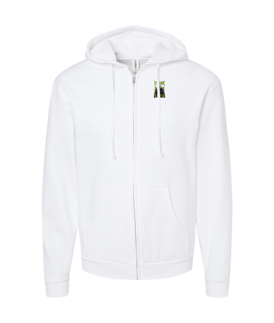 EvilLeaf - Evil Leaf Goat - White Zip Up Hoodie