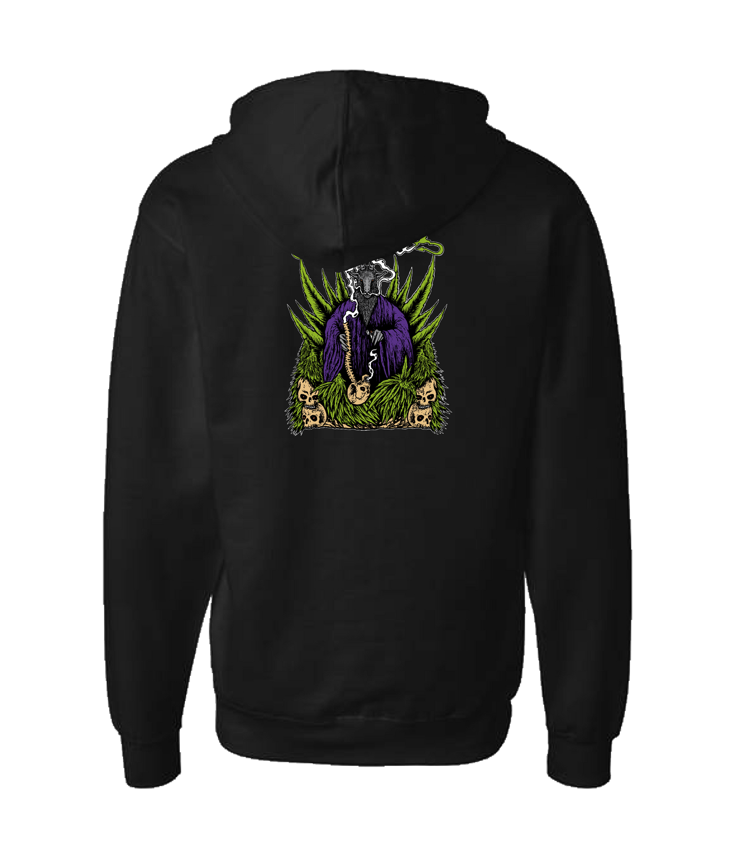 EvilLeaf - Evil Leaf Goat - Black Zip Up Hoodie