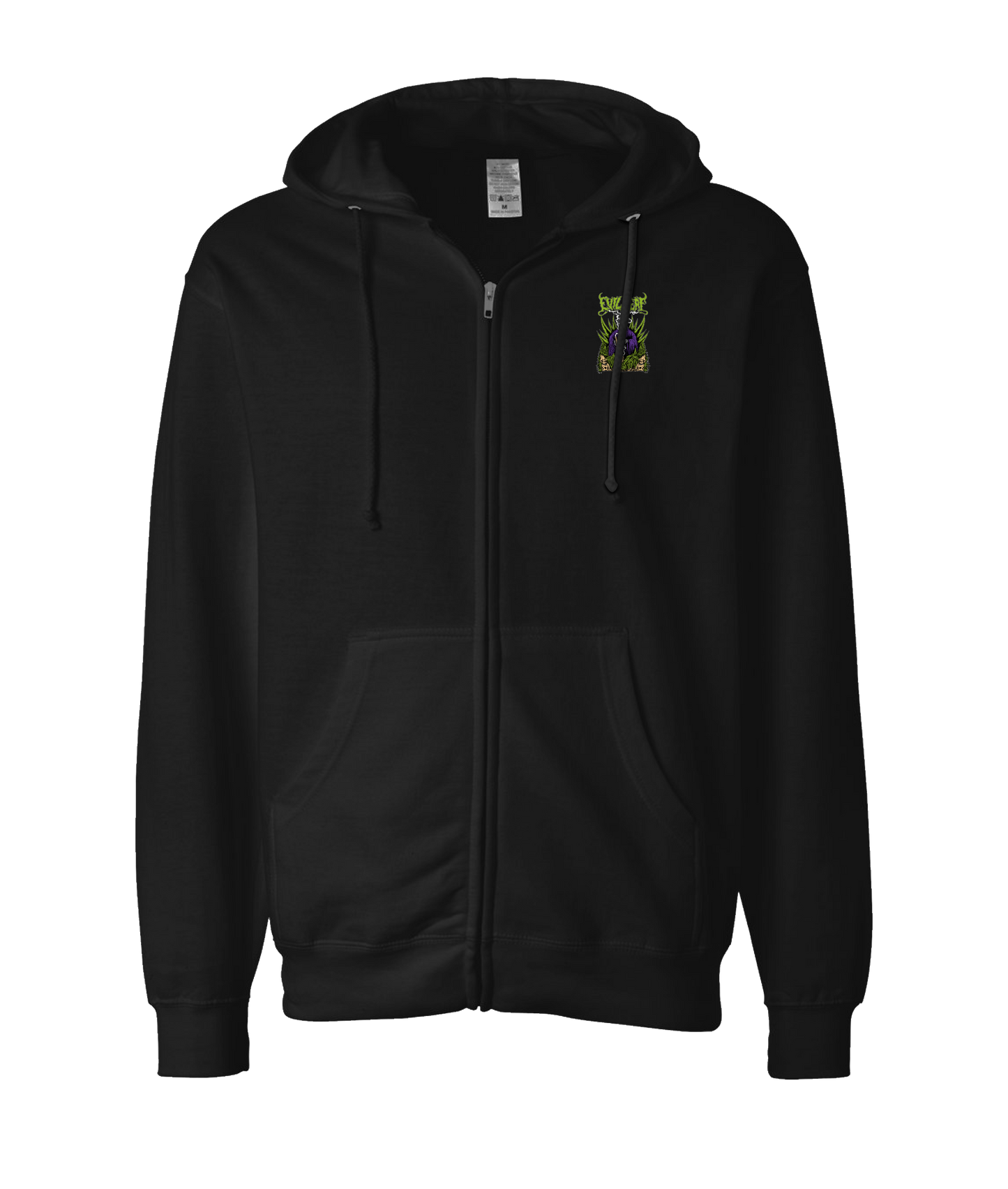 EvilLeaf - Evil Leaf Goat - Black Zip Up Hoodie