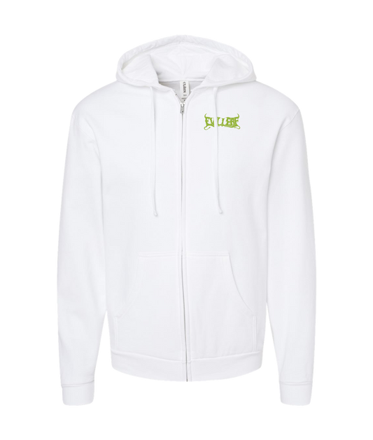 EvilLeaf - The Goat Leaf Of Evil - White Zip Up Hoodie