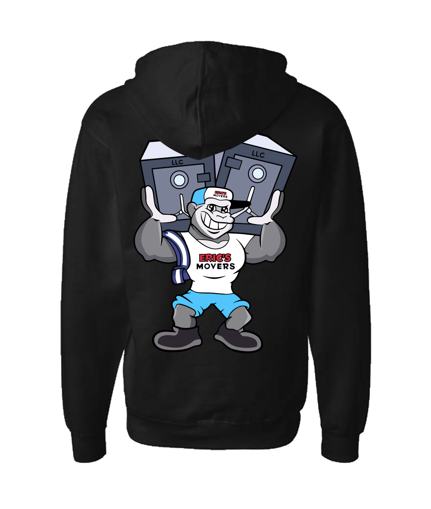 Eric's Movers - Double Armed - Black Zip Up Hoodie