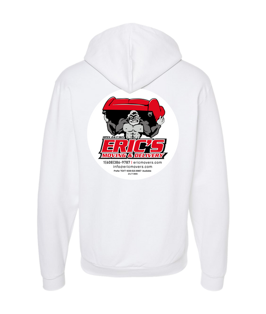 Eric's Movers - Couch Lift - White Zip Up Hoodie