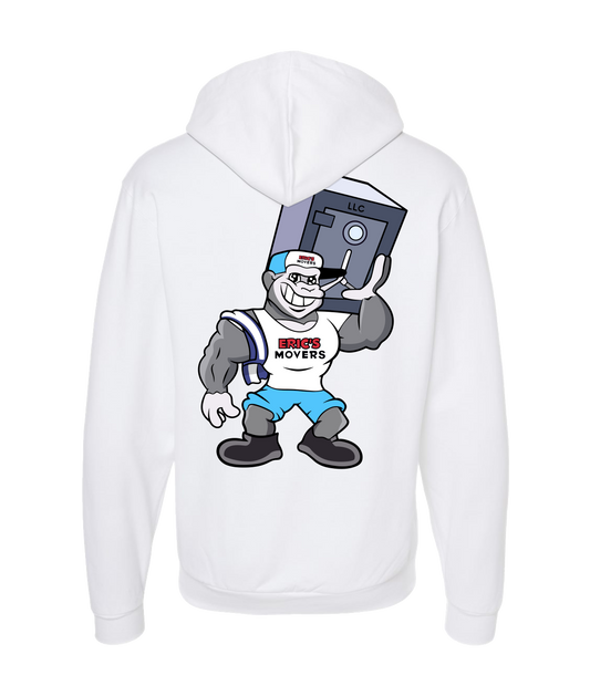 Eric's Movers - One Arm - White Zip Up Hoodie