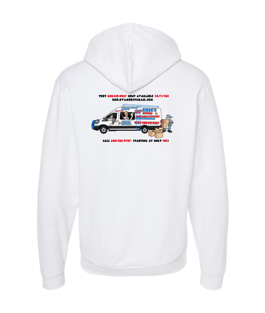Eric's Movers - Moving Van - White Zip Up Hoodie