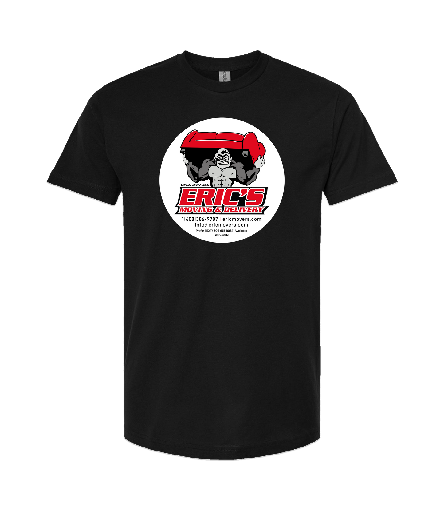 Eric's Movers - Couch Lift - Black T-Shirt