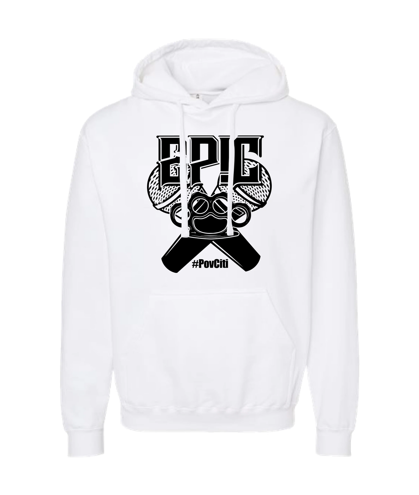 PovCiti Apparel - Epic #PovCiti - White Hoodie