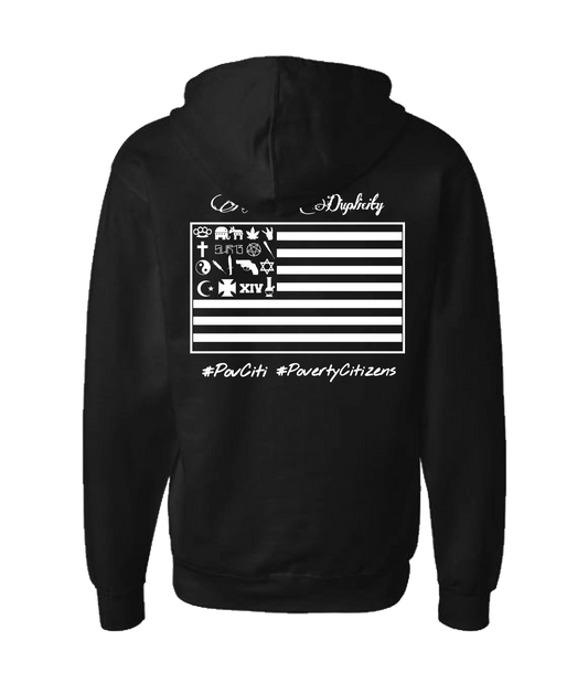 PovCiti Apparel - American Duplicity - Black Zip Up Hoodie
