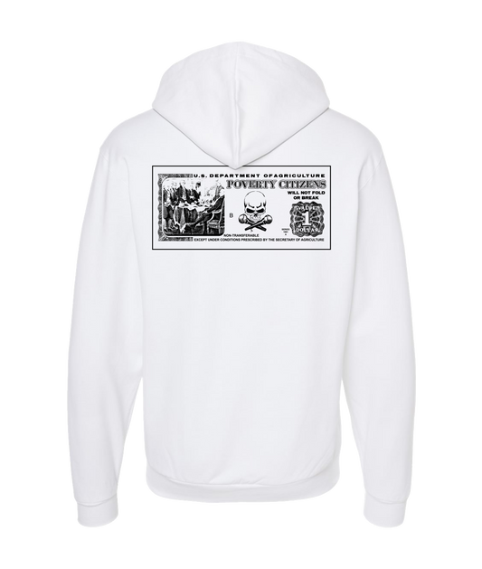 Ep!c of PovCiti - Poeverty Citizens - White Zip Up Hoodie