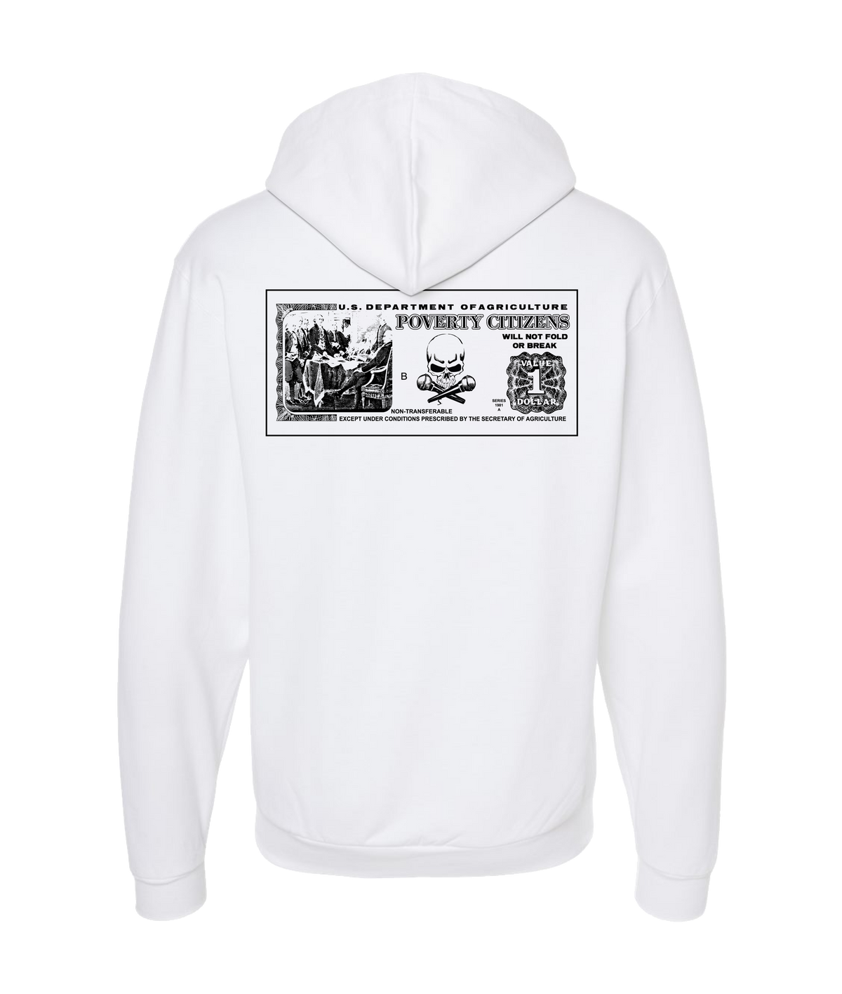 Ep!c of PovCiti - Poeverty Citizens - White Zip Up Hoodie