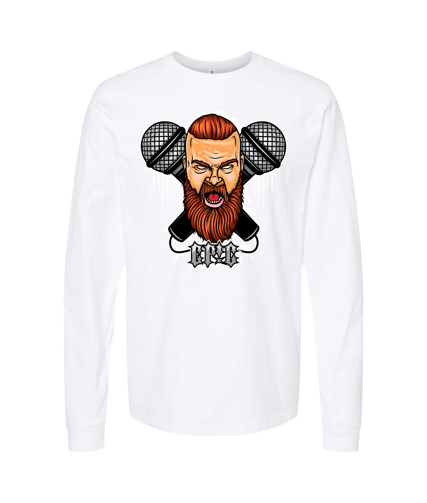 PovCiti Apparel - Epic Mics - White Long Sleeve T