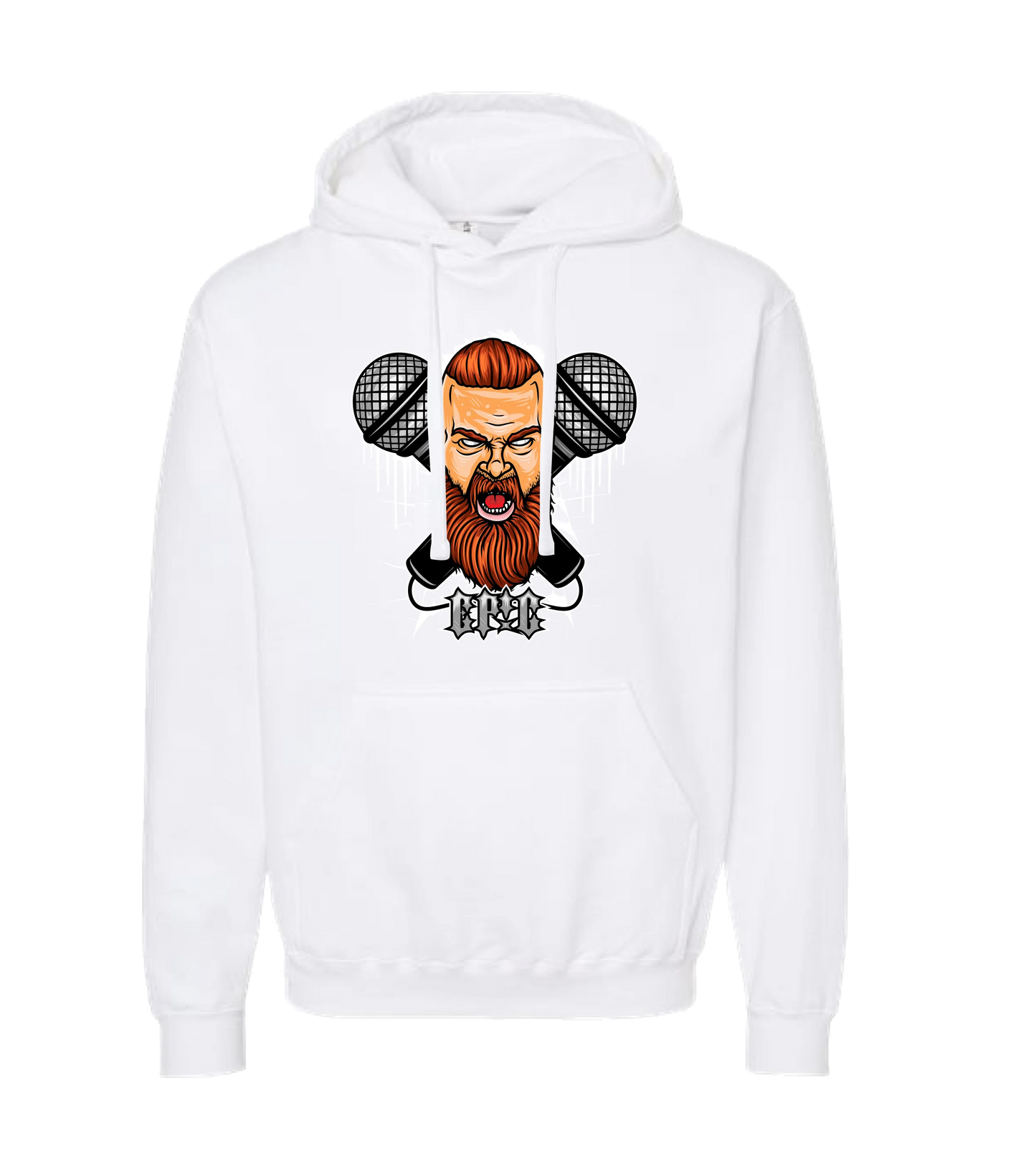 PovCiti Apparel - Epic Mics - White Hoodie