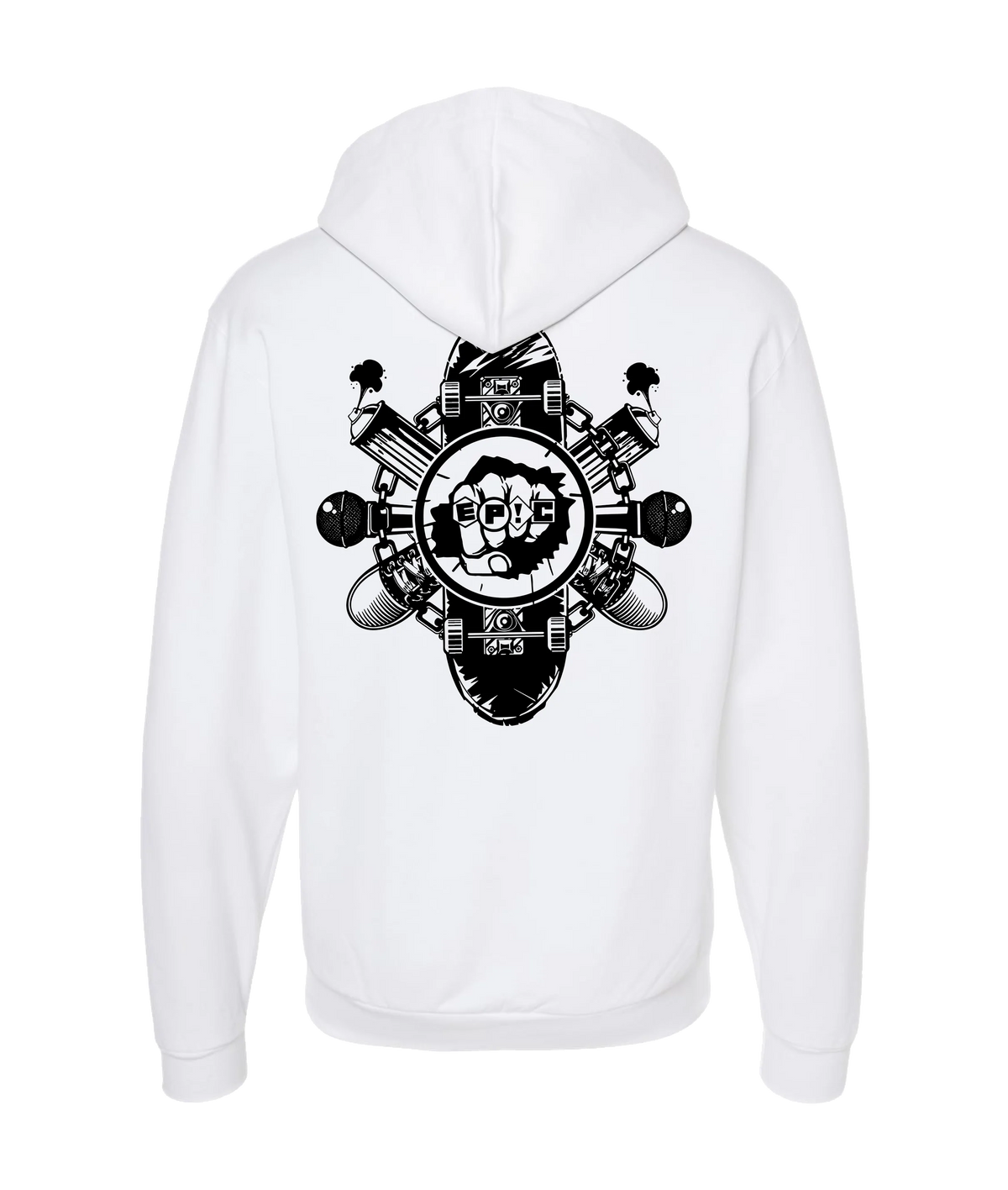 PovCiti Apparel - Epic Punch - White Zip Up Hoodie