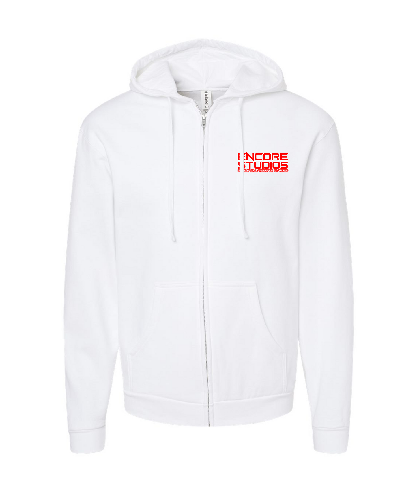 Encore Studios - Logo - White Zip Hoodie