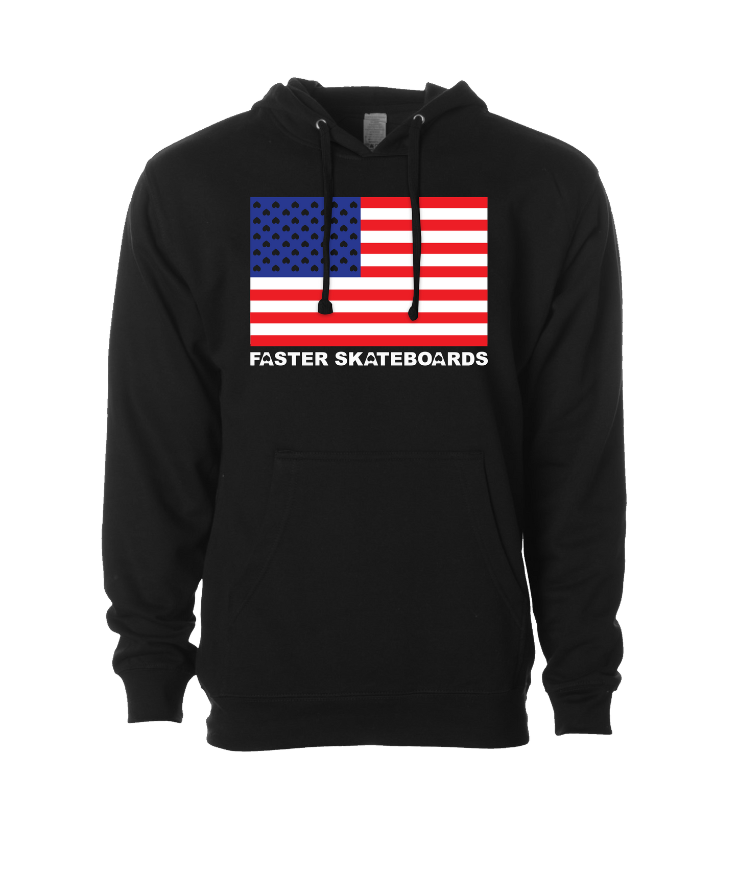 Faster Skateboards - FLAG - Black Hoodie