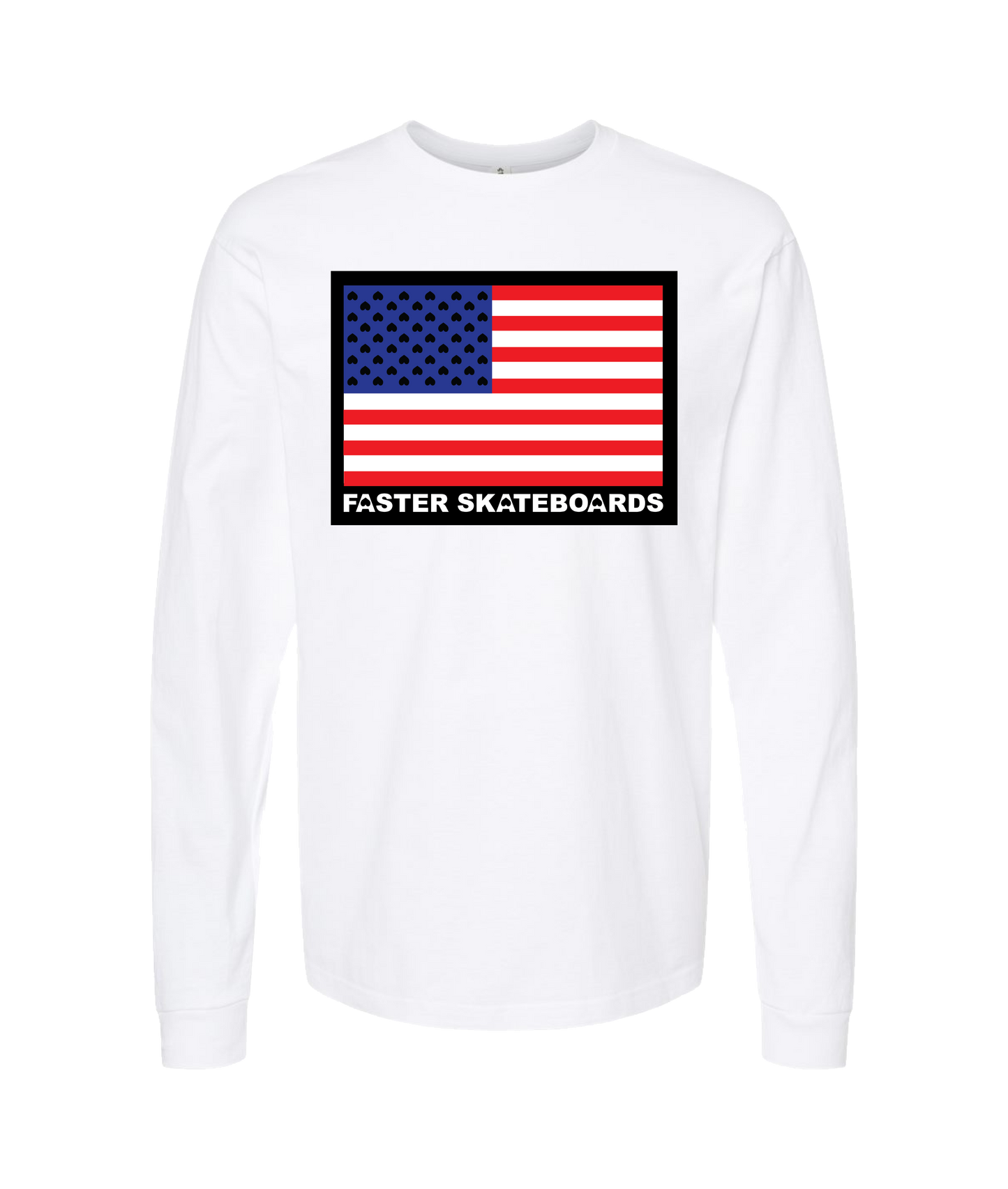Faster Skateboards - FLAG - White Long Sleeve T