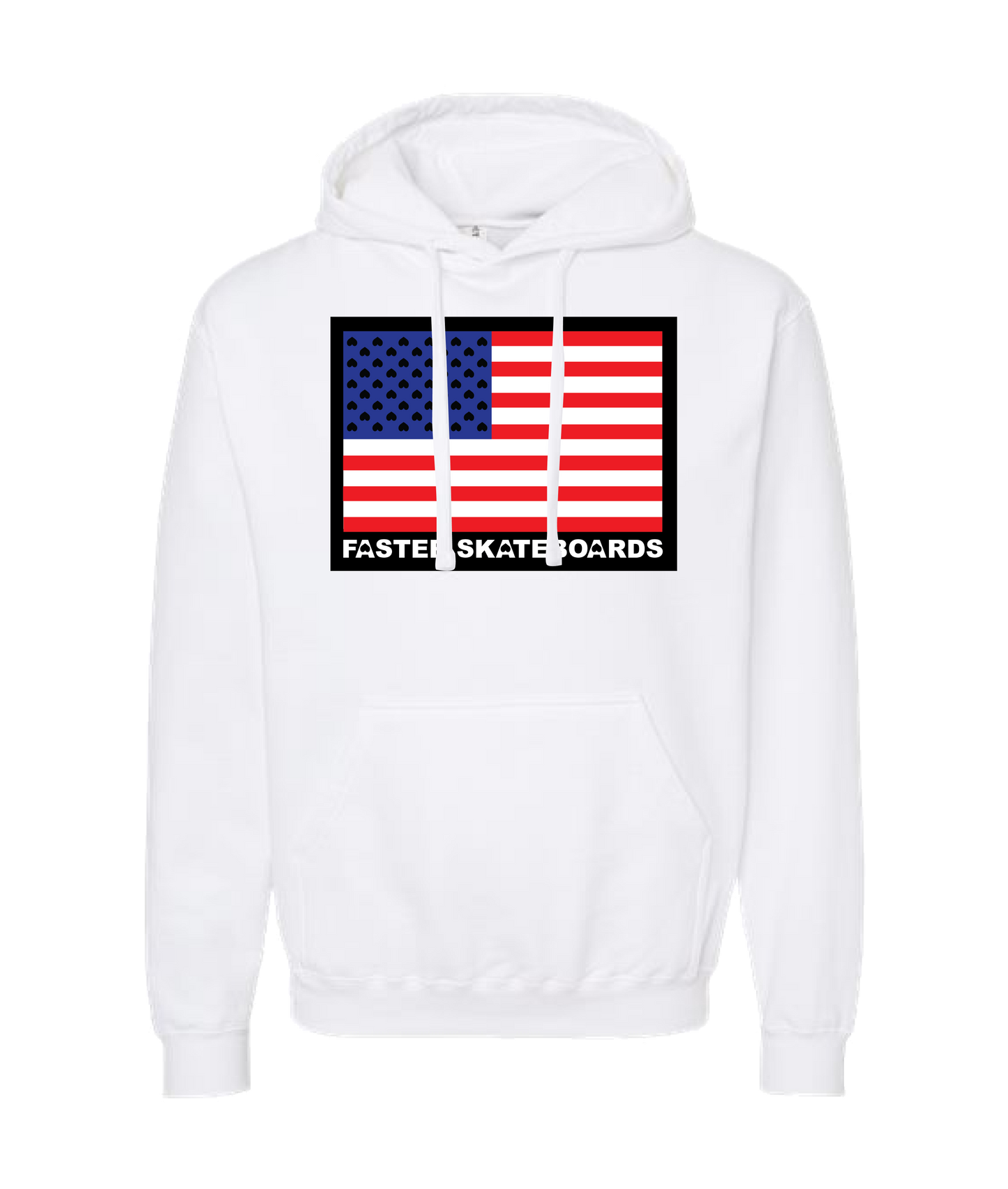 Faster Skateboards - FLAG - White Hoodie