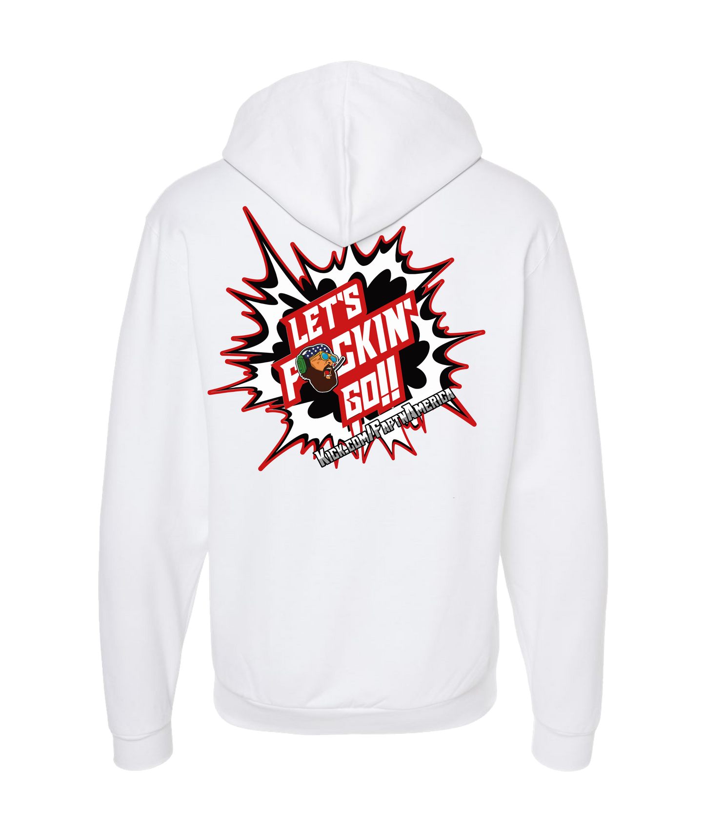 V-FATOP - Let's F(AAH)CKING GO!! - White Zip Up Hoodie
