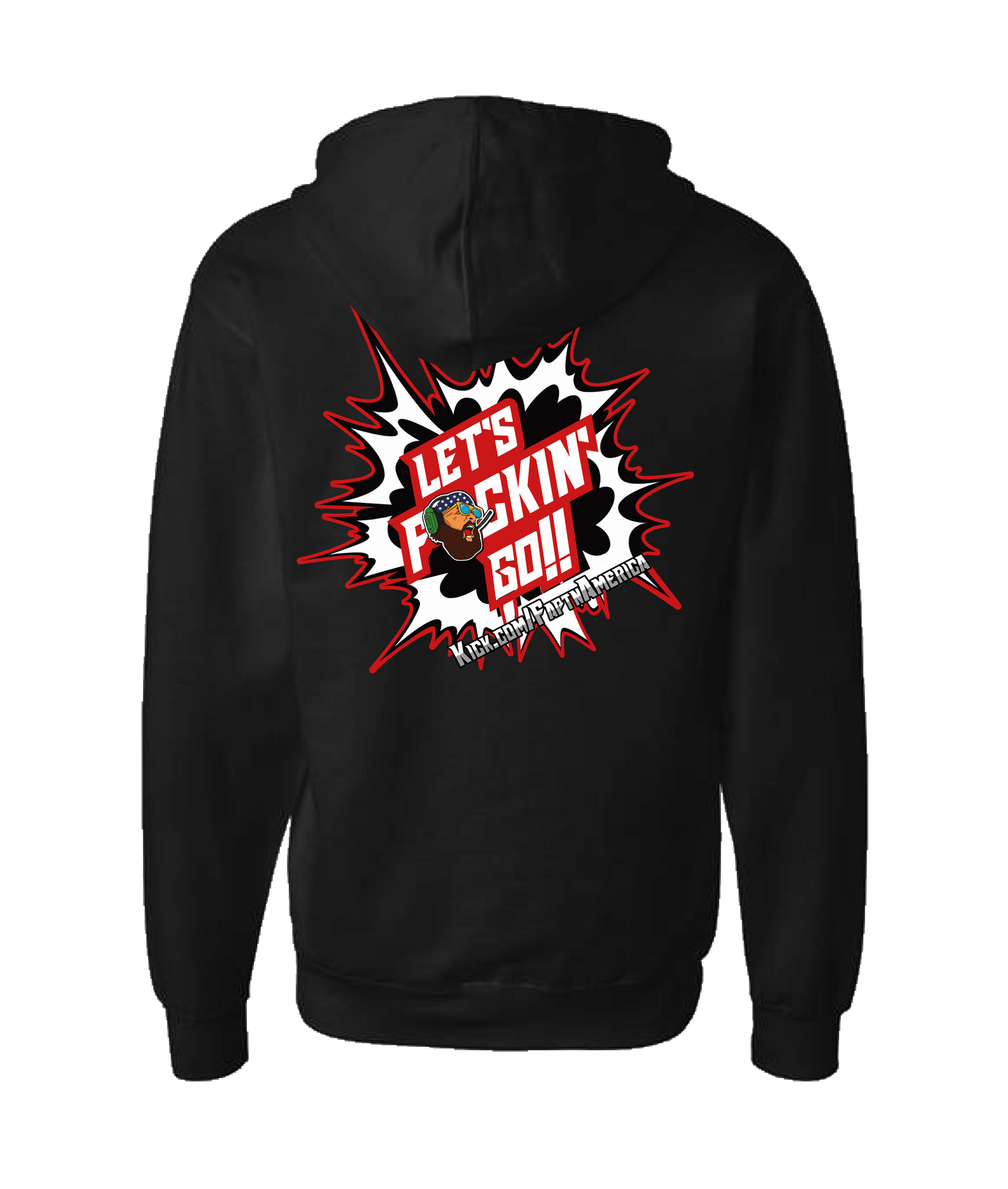 FaptnAmerica - Let's F(AAH)CKING GO!! - Black Zip Up Hoodie