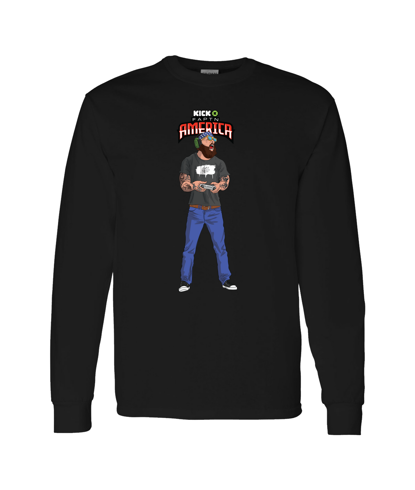 V-FATOP - Playing - Black Long Sleeve T