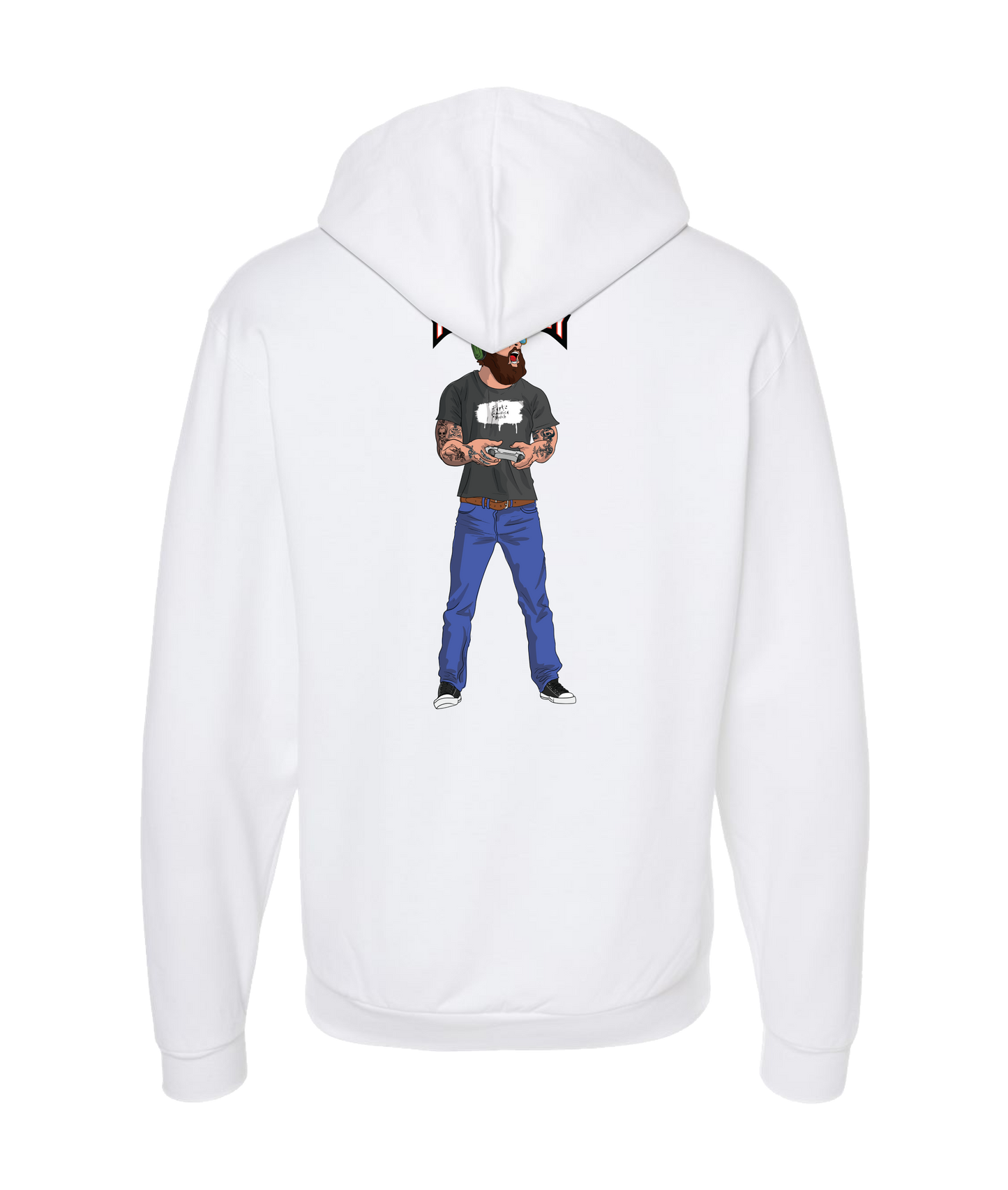 V-FATOP - Playing - White Zip Up Hoodie