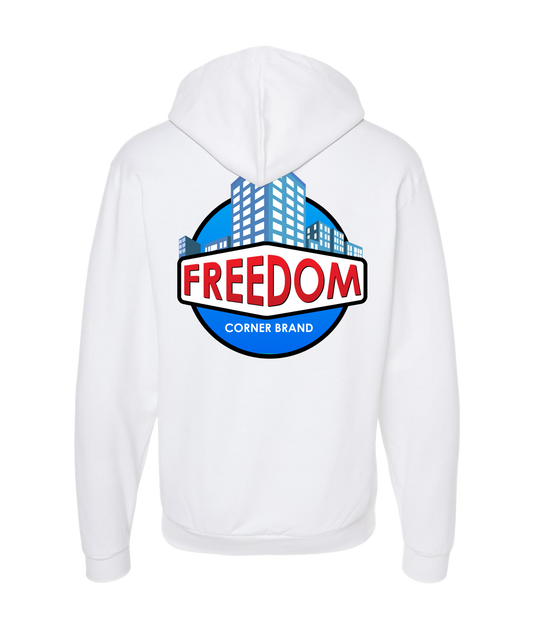Freedom Corner Brand - FREEDOM - White Zip Up Hoodie