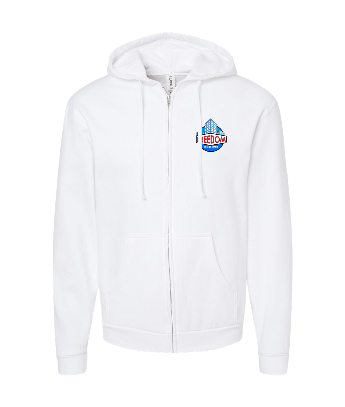 Freedom Corner Brand - FREEDOM - White Zip Up Hoodie