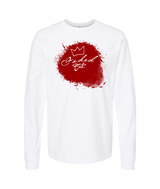 F.A.D.E.D.ENT. - Logo Red - White Long Sleeve T