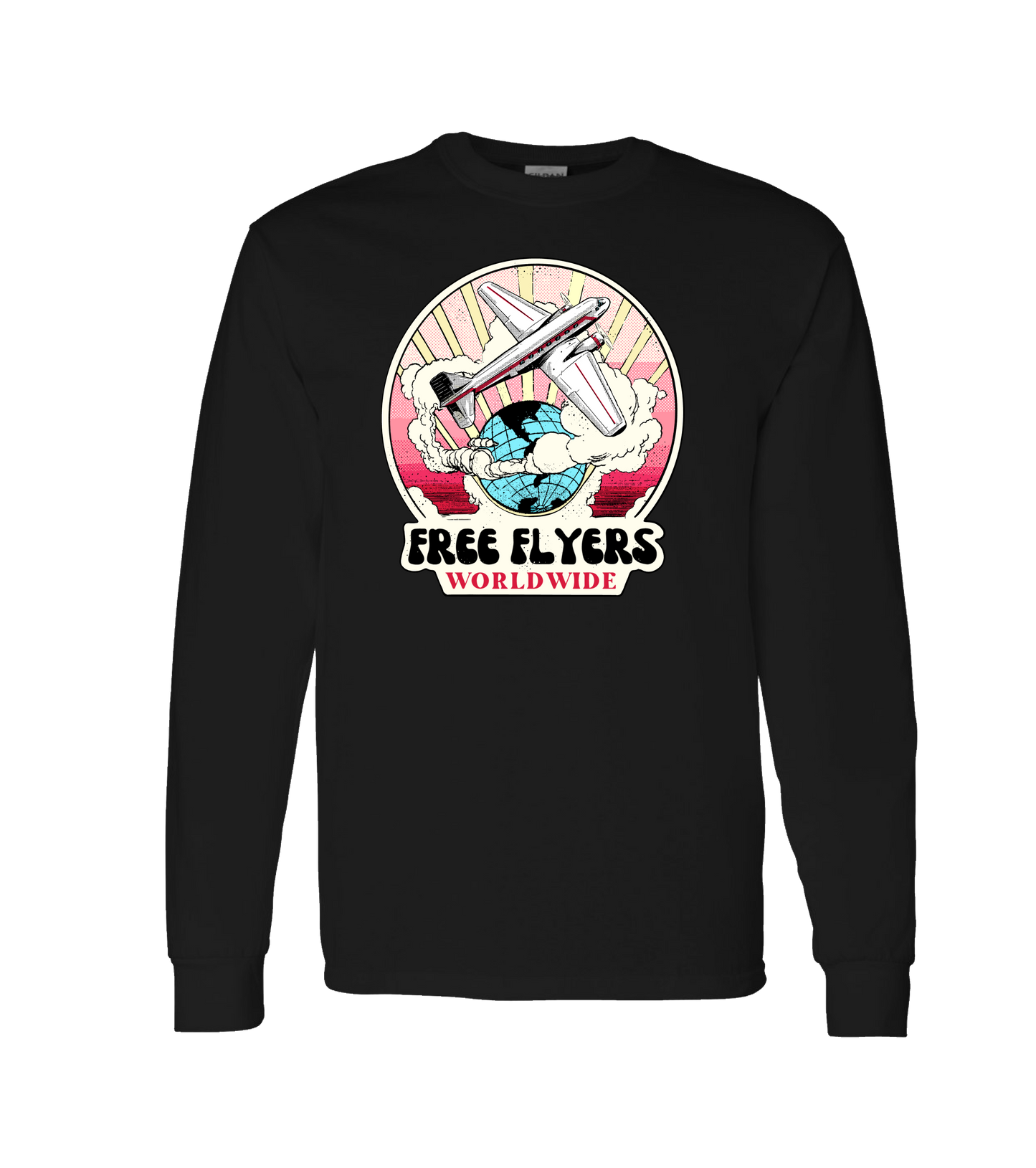 John Mana and the Free Flyers - Free Flyers Worldwide 4 - Black Long Sleeve T