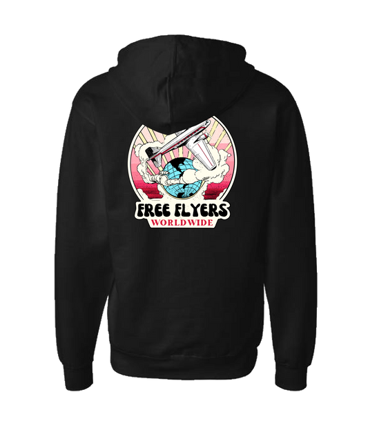 John Mana and the Free Flyers - Free Flyers Worldwide 4 - Black Zip Up Hoodie