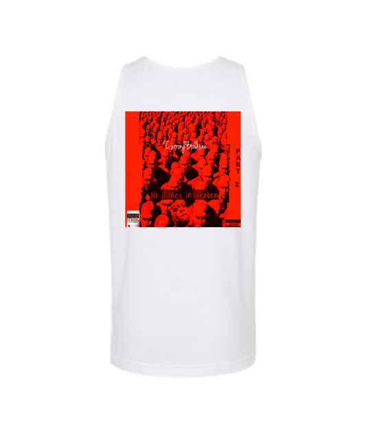 V-FIGBTOP - NO CLONES IN HEAVEN - White Tank Top