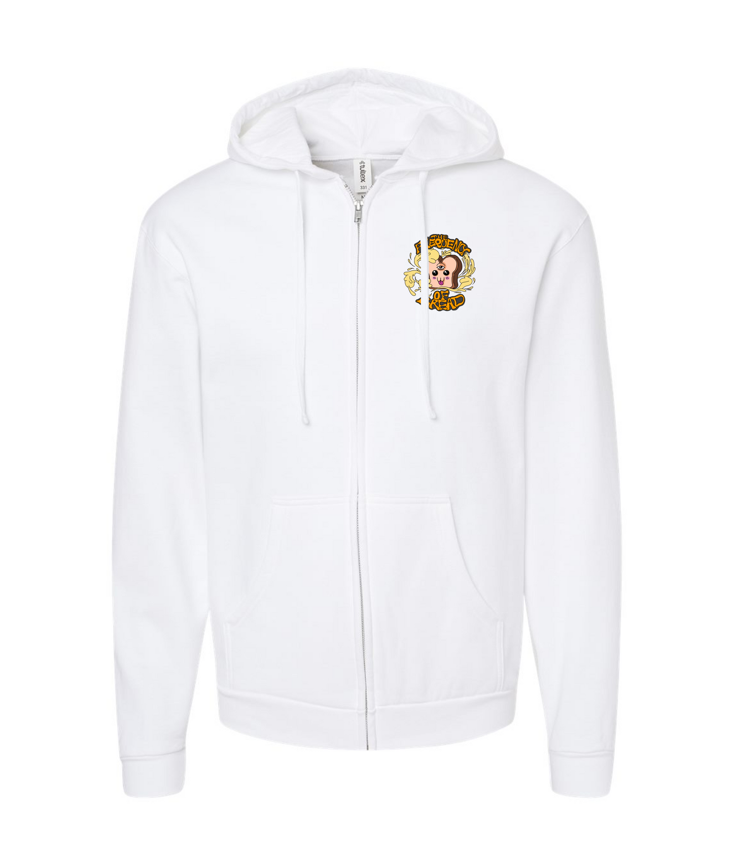 The Frequency of Bread - Logo - White Zip Hoodie