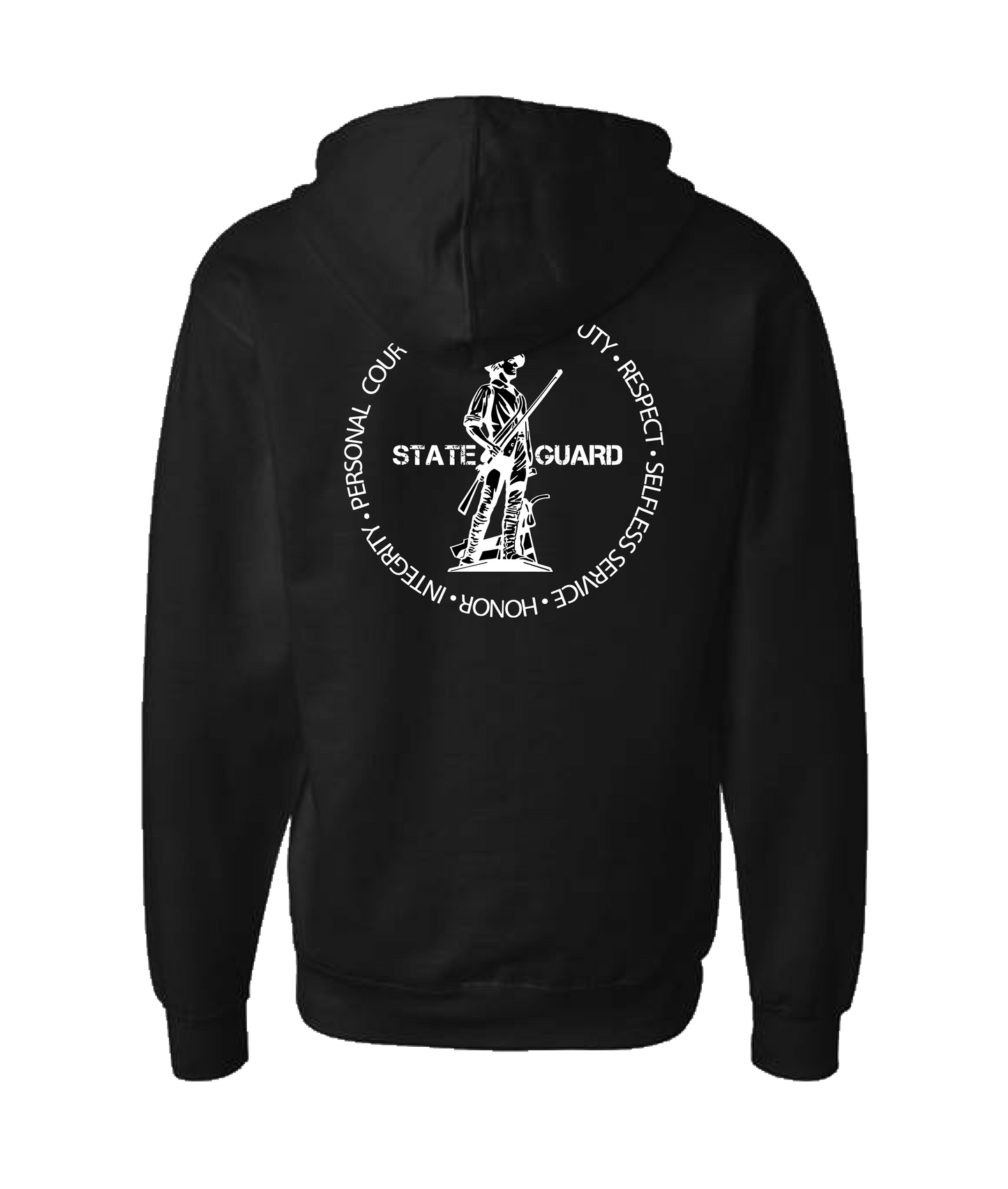 V-SGATOP - STATE GUARD - Black Zip Up Hoodie