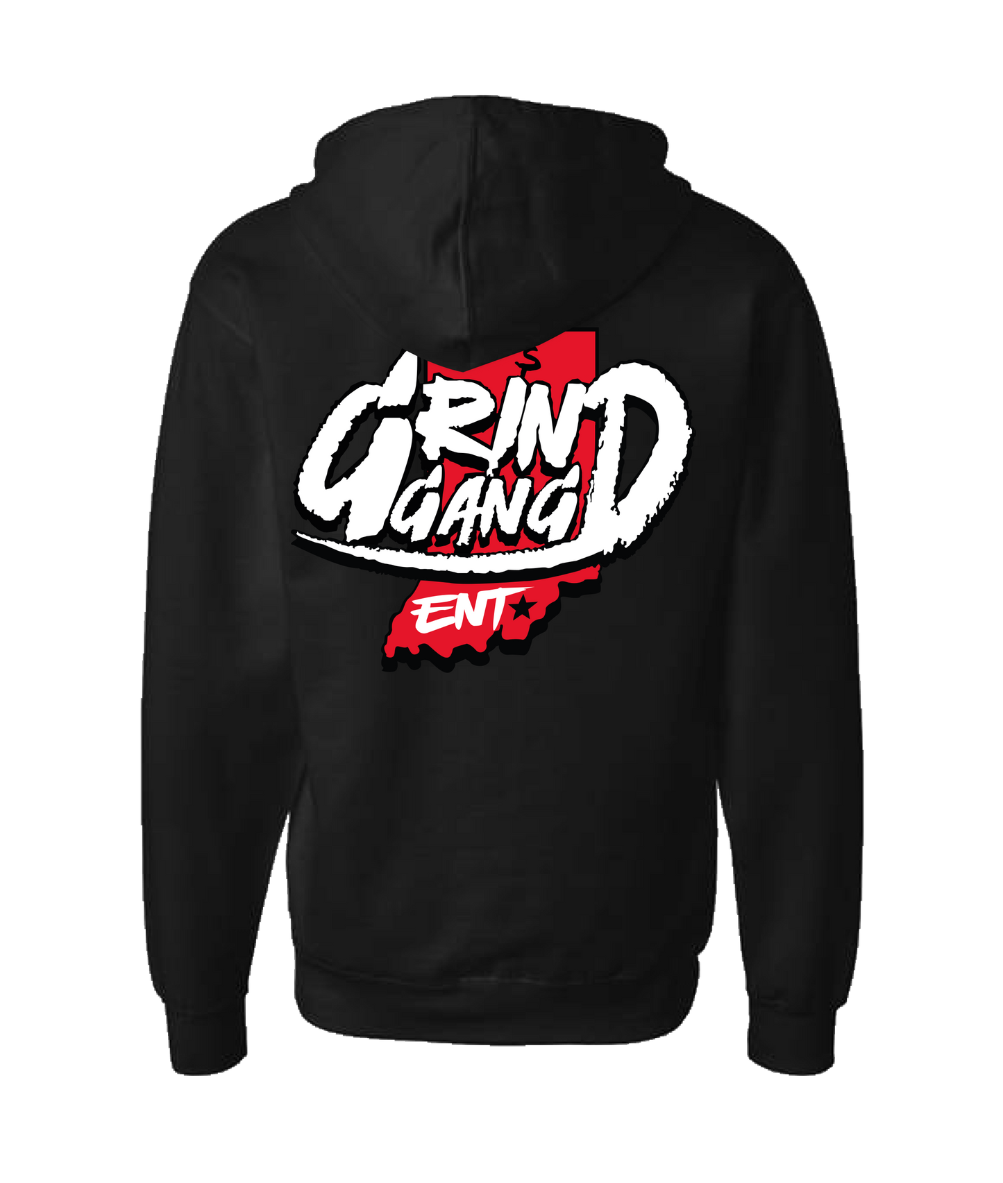 GRIND GANG ENT. LLC - INDIANA GRIND 3 - Black Zip Up Hoodie