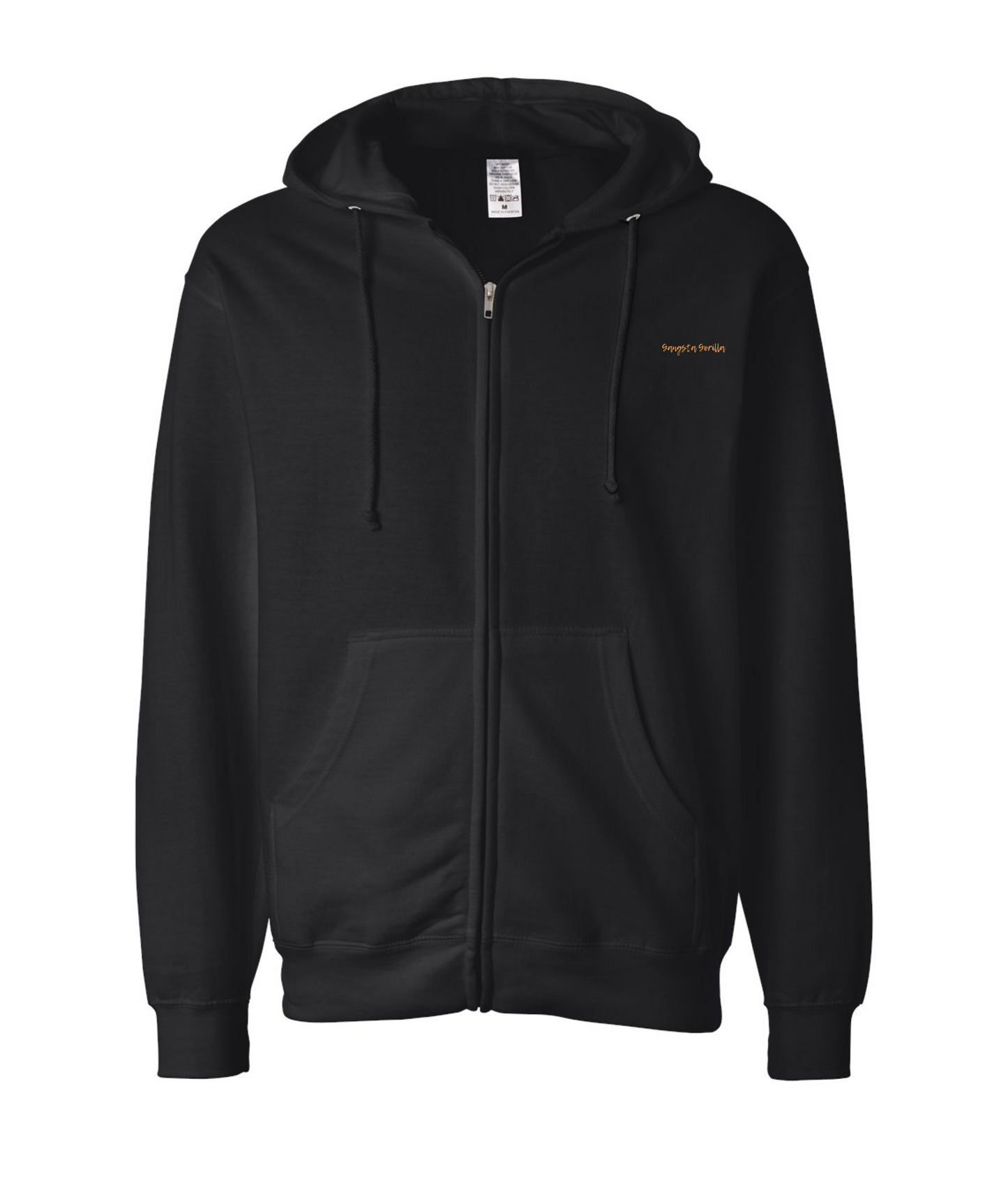 Gangsta Gorilla Extracts and Apparel - LOVE NOT HATE - Black Zip Up Hoodie