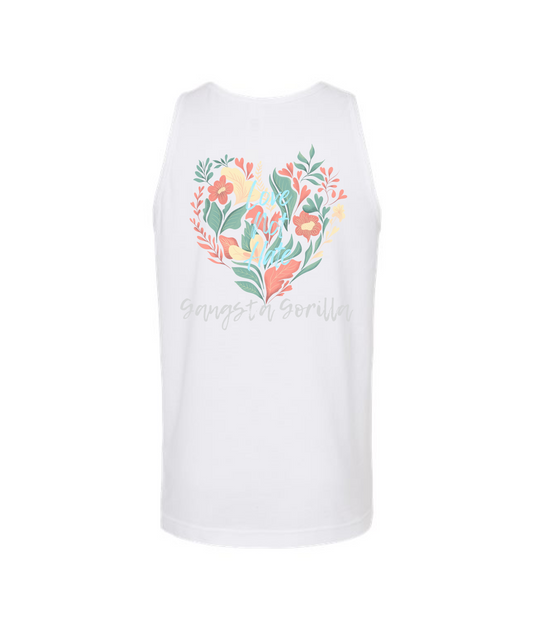Gangsta Gorilla Extracts and Apparel - LOVE NOT HATE - White Tank Top