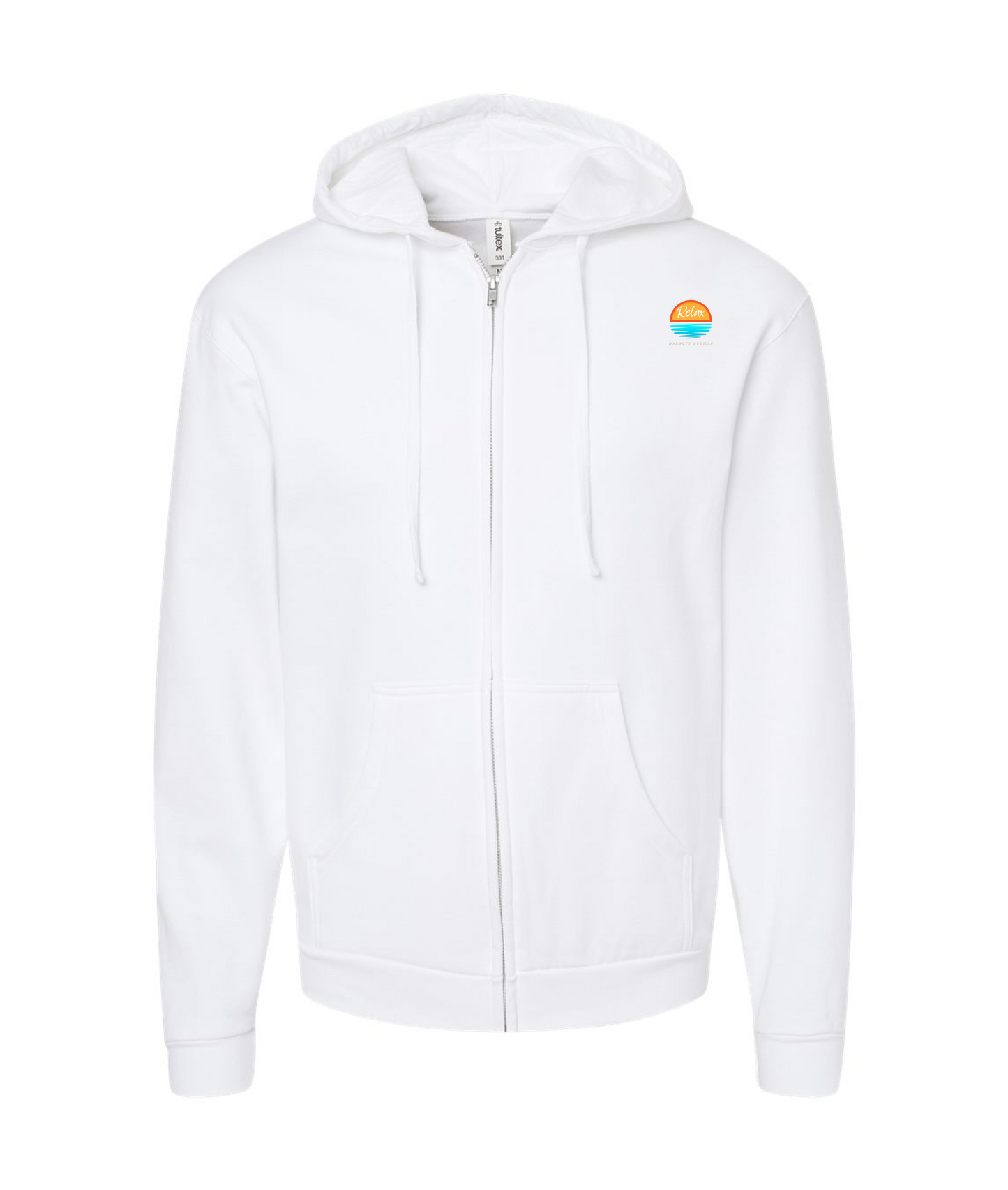 Gangsta Gorilla Extracts and Apparel - RELAX - White Zip Up Hoodie