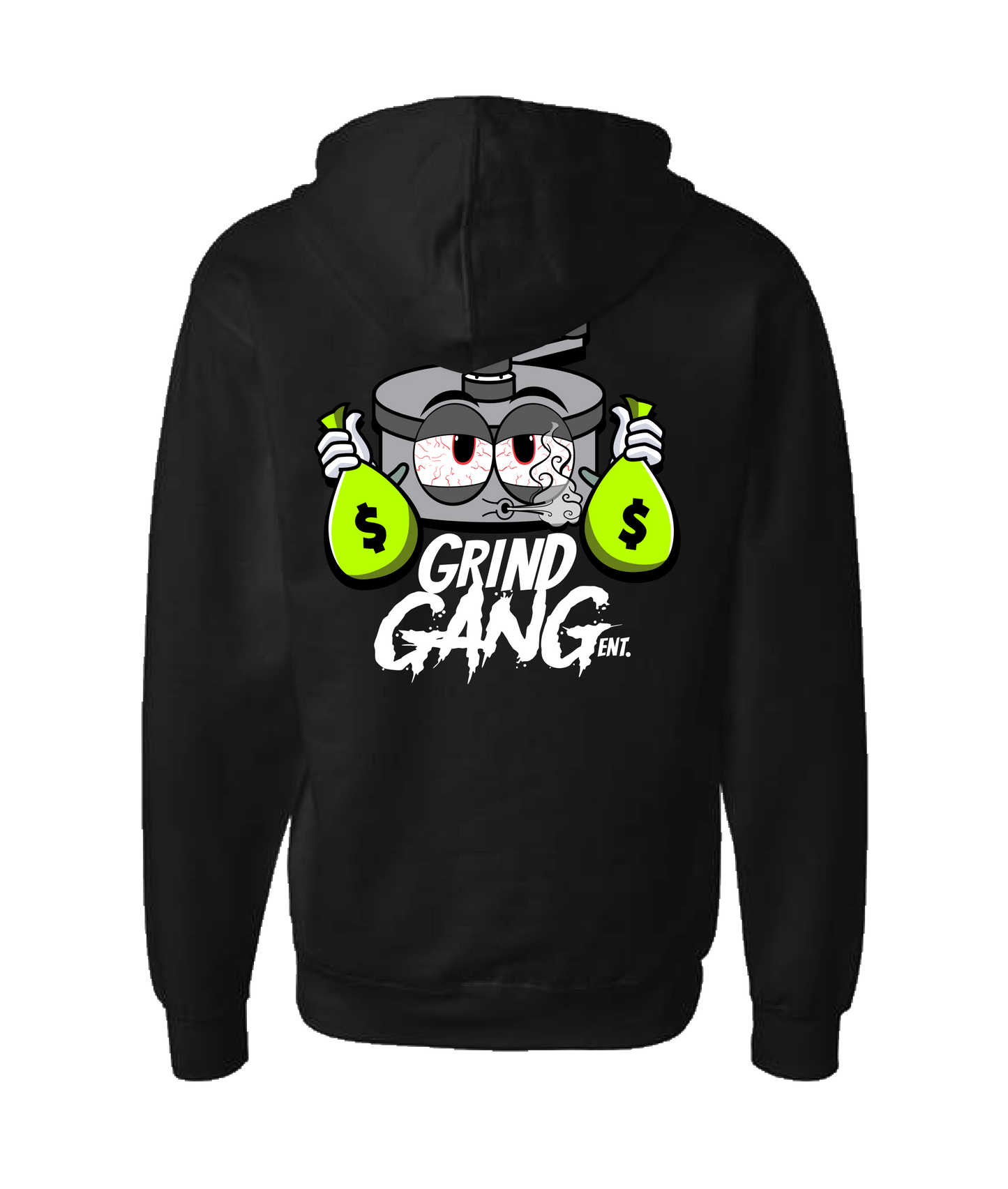 GRIND GANG ENT. LLC - SILVER GRINDER - Black Zip Up Hoodie