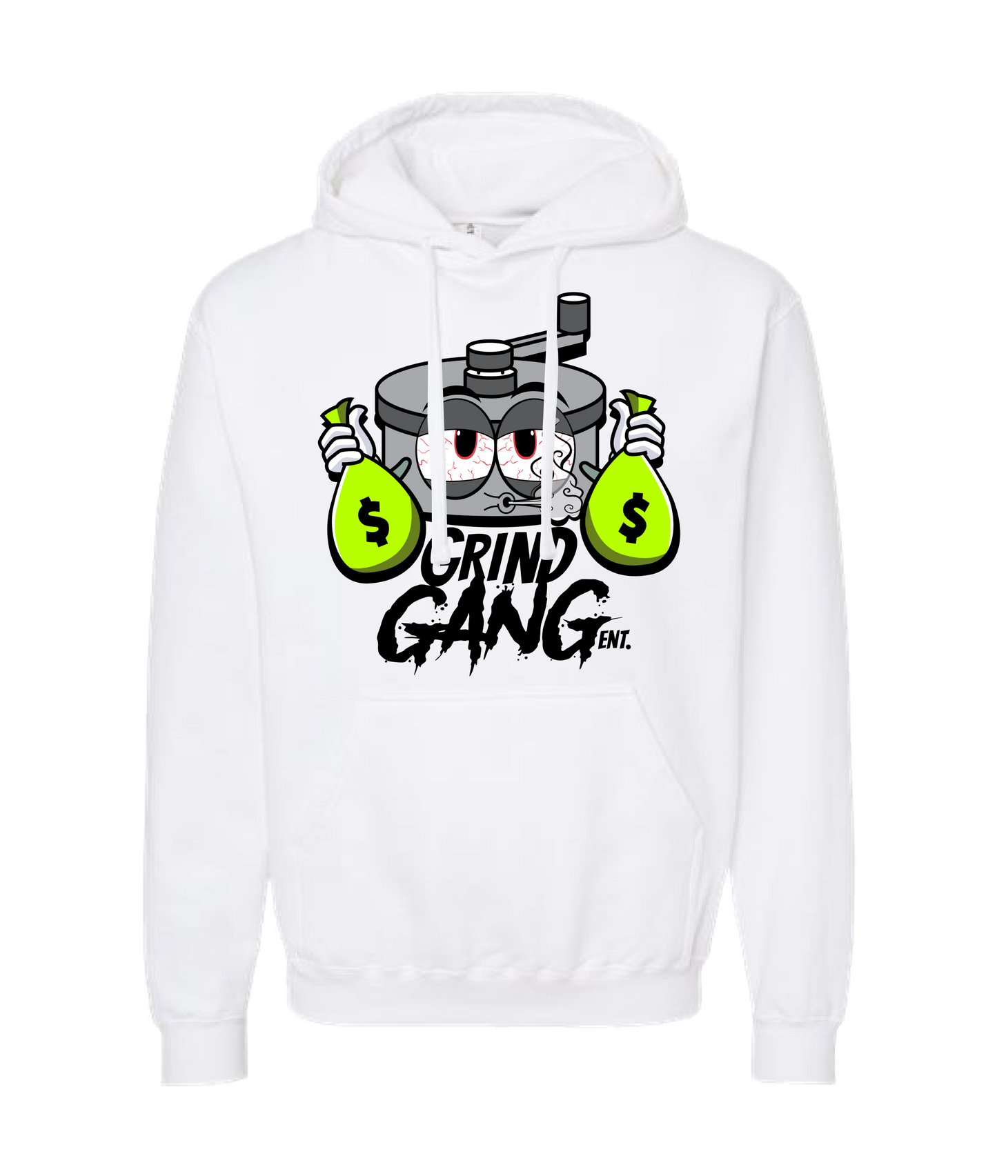 GRIND GANG ENT. LLC - SILVER GRINDER - White Hoodie