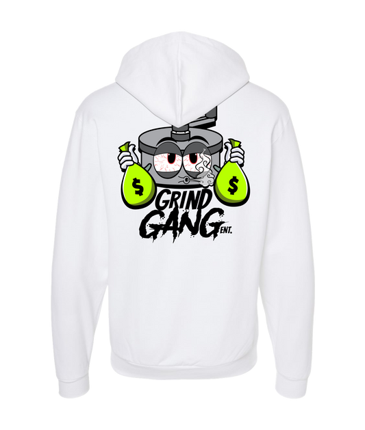 GRIND GANG ENT. LLC - SILVER GRINDER - White Zip Up Hoodie