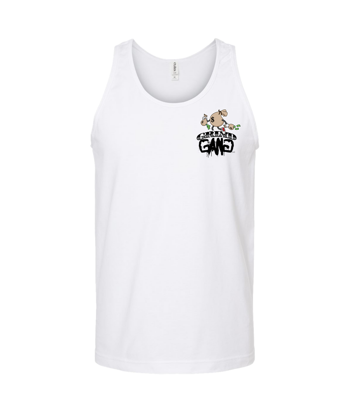 GRIND GANG ENT. LLC - MONEY BAG LOGO 1 - White Tank Top