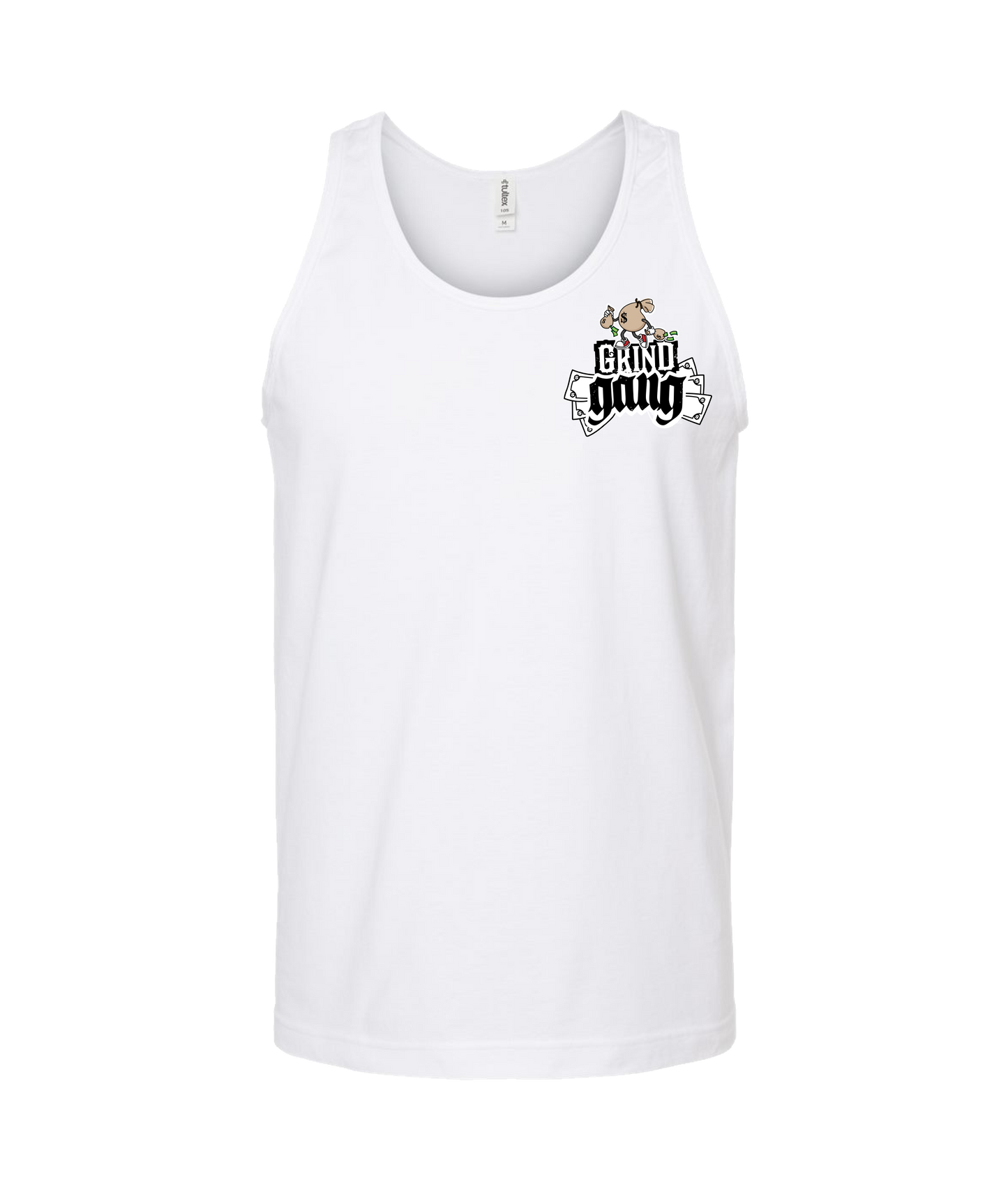 GRIND GANG ENT. LLC - MONEY BAG LOGO 2 - White Tank Top