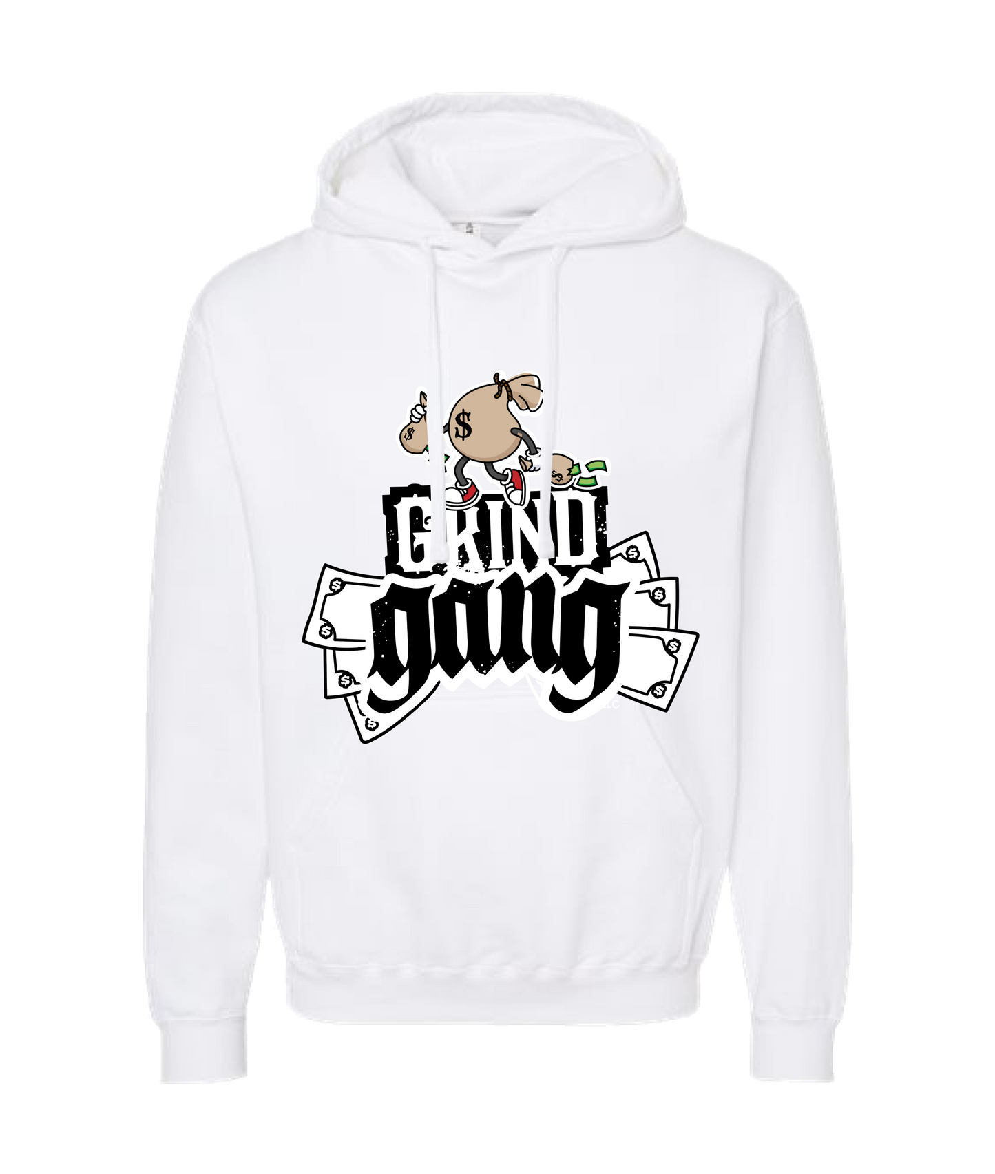 GRIND GANG ENT. LLC - MONEY BAG LOGO 2 - White Hoodie